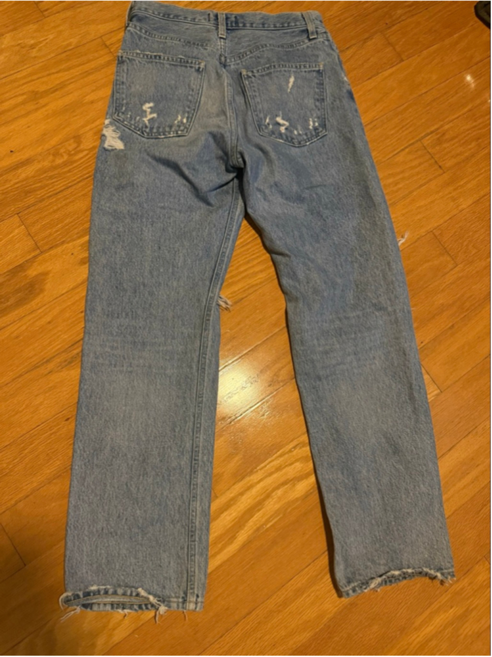 Preowned, Women's AGOLDE 90s Mid Rise Loose Fit jeans, light wash, size 24 - Picture 3 of 3